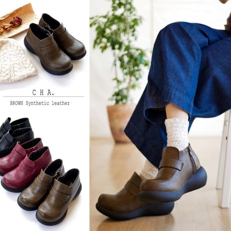 【2025年春/再入荷】Nuts world ナッツワールド ブーティー ローファー ハイカット マニッシュ 4e 幅広 厚底