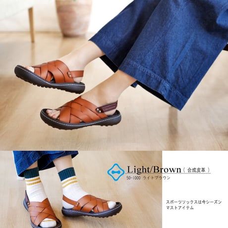 【2026年/再入荷】Re:getA リゲッタ カヌー サンダル レディース 日本製 バックベルト 手染め 編み込み