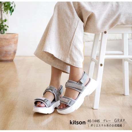 【2026年春夏/再入荷】kitson キットソン スポーツサンダル バックベルト ビジュー厚底 軽量3e
