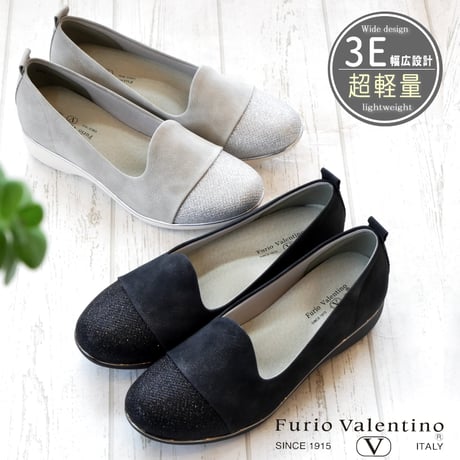 【外反母趾・甲高・幅広OK】Furio Valentino オペラシューズ 靴 スリッポン 軽量 滑りにくい 低反発