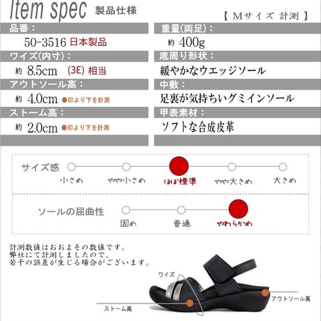 RegettaCanoe  リゲッタ サンダル 日本製 ウエッジ 面ファスナー バックベルト3e