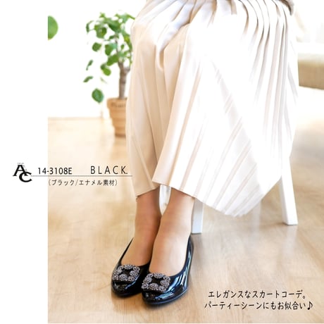 【2026年春/再入荷】AC アミュエルコンセプト バレエパンプス 日本製 ストラスバックル ゴージャス モールド 屈曲 3e