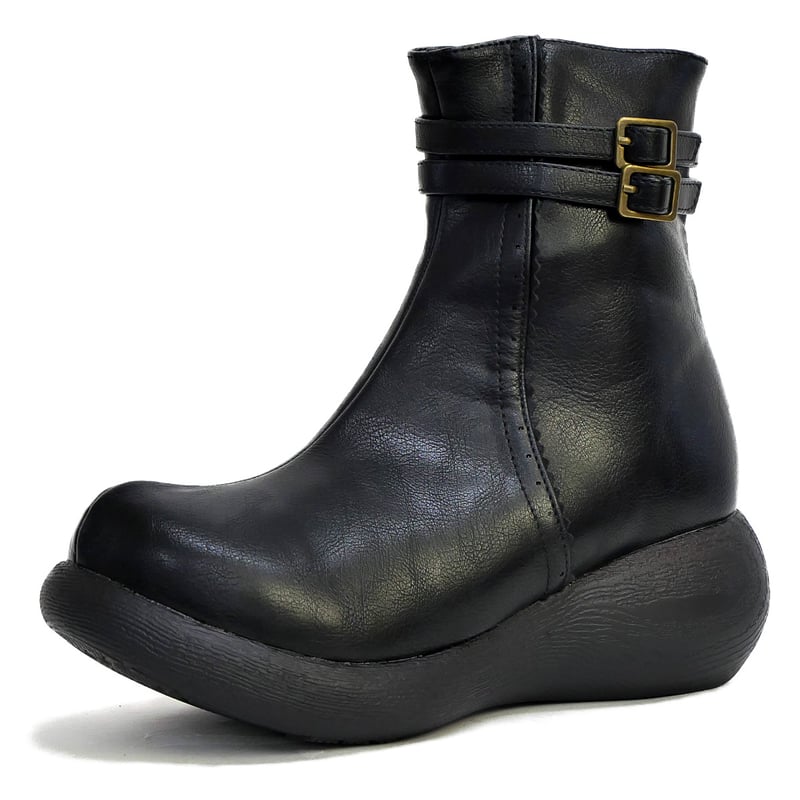 2025年秋冬/再入荷】Nuts world ミドルブーツ 4e 幅広 厚底 ウエッジ