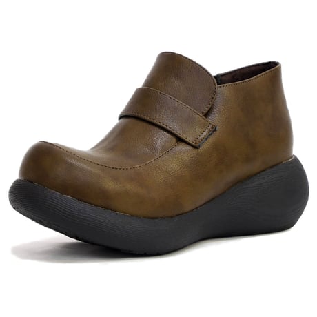 【2025年春/再入荷】Nuts world ナッツワールド ブーティー ローファー ハイカット マニッシュ 4e 幅広 厚底