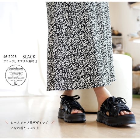 【2026年春夏/再入荷】BOUQET スポーツサンダル レースアップ パンチング 厚底 フラット 軽量 3e