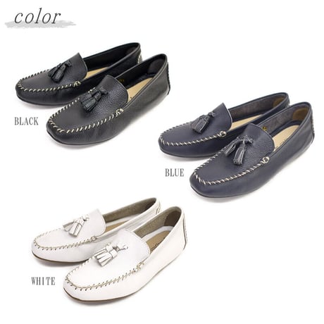 【2026年春/再入荷】モカシン レディース 本革 タッセル インヒール ドライビングシューズ
