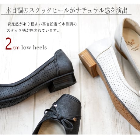 maschietta マスチェッタ カッターパンプス ピッグノーズトゥ パンチング ローヒール 3e
