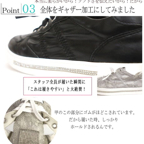 MUUM スニーカー ローカット レディース 靴 おしゃれ 履きやすい ゴージャス ビジュー キラキラ 3e