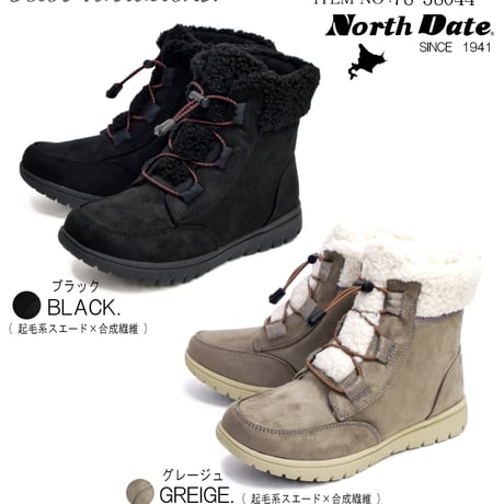 【2026年冬/再入荷】North Date ノースデイト スノーブーツ ボア ショート丈 レディース グリップスパイク