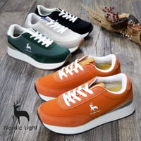 【軽くて履きやすい/厚底4.0cm】Nordic Lightミドルカットスニーカー 厚底 チャンキー フラット 紐 軽量北欧 3e