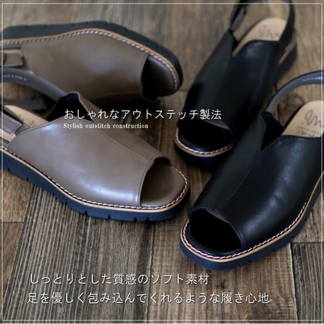 【2026年春夏/再入荷】maschietta ストラップサンダル オープントゥ フラット Vカット 耐滑 軽量 お仕事 3e
