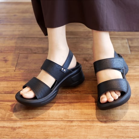 Re:getA リゲッタ サンダル レディース 日本製 軽量 3E 歩きやすい オフィス バックベルト ストラップ 生グミインソール 厚底 ウエッジソール EVA 痛くない