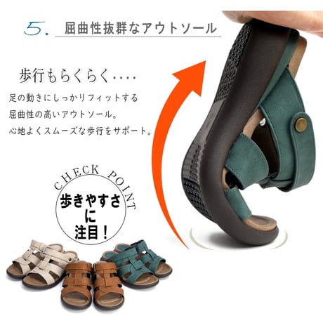 【2026年春夏/再入荷】WilsonLee 2WAY サンダル 4e 幅広 フラット インヒール フットベッド 屈曲