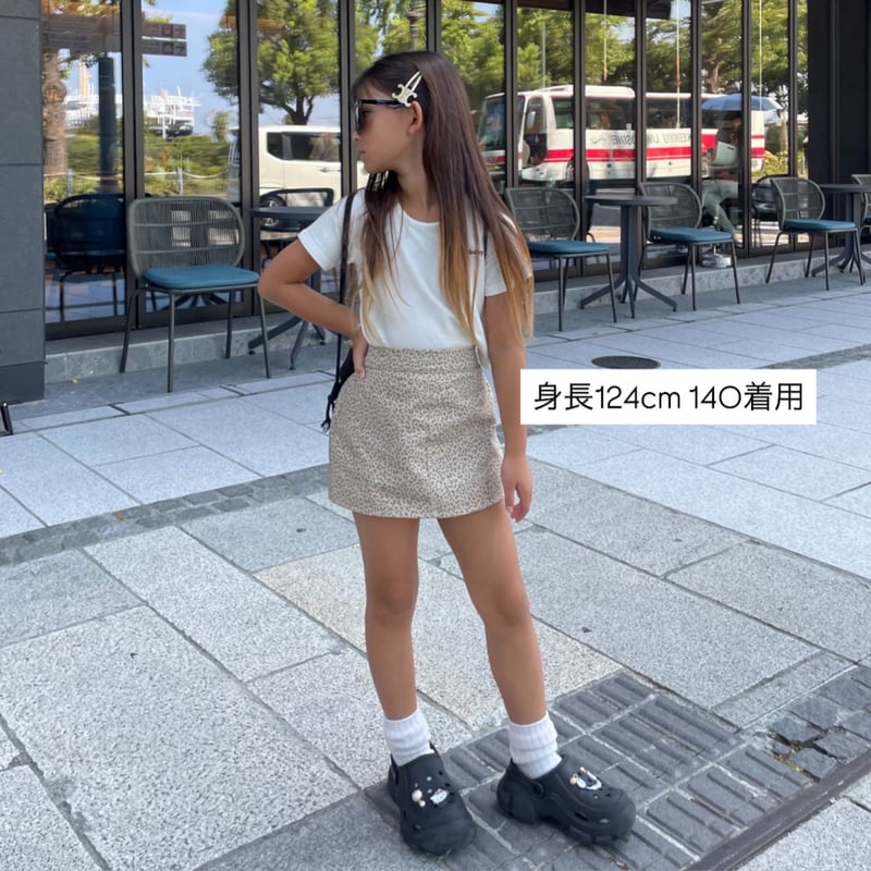 ビアズリー　新品未使用　レオパード　キュロット　スカート 即納〉𝐎𝐫𝐢𝐠𝐢𝐧𝐚𝐥 ベージュレオパードスカート&ベビーサロペット