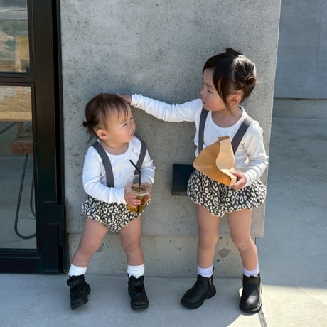 〈即納〉𝐎𝐫𝐢𝐠𝐢𝐧𝐚𝐥 グレーレオパード ショートパンツ&ベビー