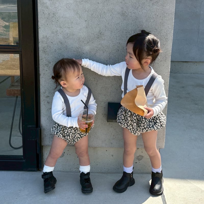 即納〉𝐎𝐫𝐢𝐠𝐢𝐧𝐚𝐥 グレーレオパード ショートパンツ&ベビー