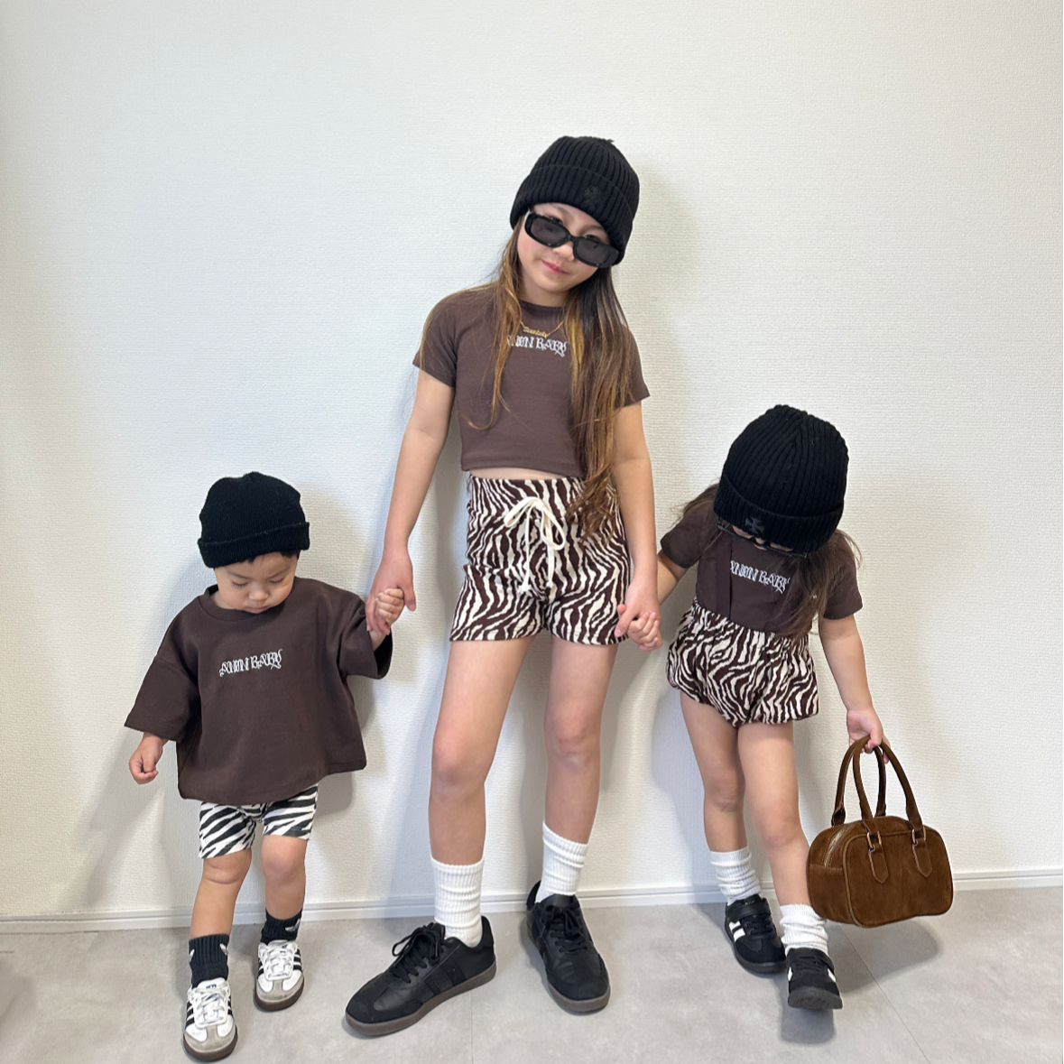 即納〉𝐎𝐫𝐢𝐠𝐢𝐧𝐚𝐥 ブラウンゼブラショートパンツ&ベビー | anon baby