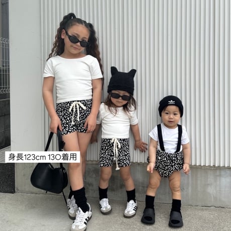 〈即納〉𝐎𝐫𝐢𝐠𝐢𝐧𝐚𝐥 ブラックレオパードショートパンツ&ベビー&ママ