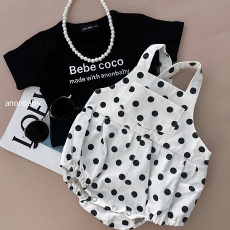 〈即納〉𝐎𝐫𝐢𝐠𝐢𝐧𝐚𝐥 Bebe coco ミニtee キッズ&ママ【ブラック】
