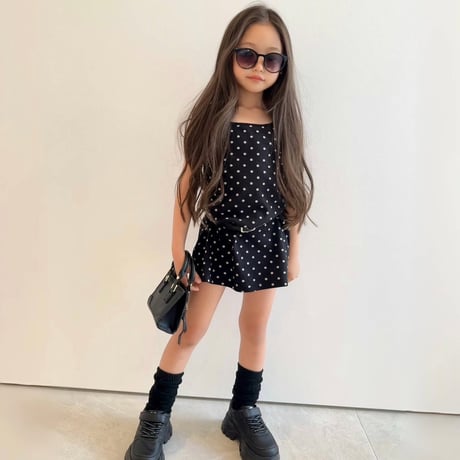 〈即納〉𝐎𝐫𝐢𝐠𝐢𝐧𝐚𝐥 ドットタンクミニワンピ【ブラック】