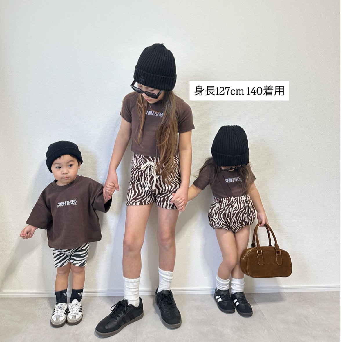 即納〉𝐎𝐫𝐢𝐠𝐢𝐧𝐚𝐥 ブラウンゼブラショートパンツ&ベビー | anon baby