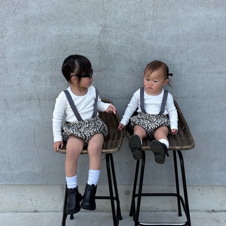 〈即納〉𝐎𝐫𝐢𝐠𝐢𝐧𝐚𝐥 グレーレオパード ショートパンツ&ベビー