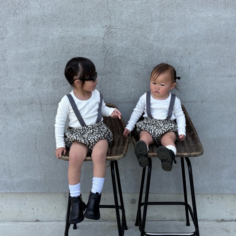 即納〉𝐎𝐫𝐢𝐠𝐢𝐧𝐚𝐥 グレーレオパード ショートパンツ&ベビー