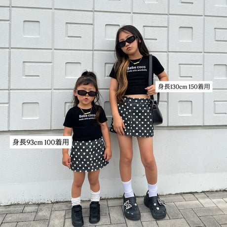 〈即納〉𝐎𝐫𝐢𝐠𝐢𝐧𝐚𝐥 Bebe coco ミニtee キッズ&ママ【ブラック】