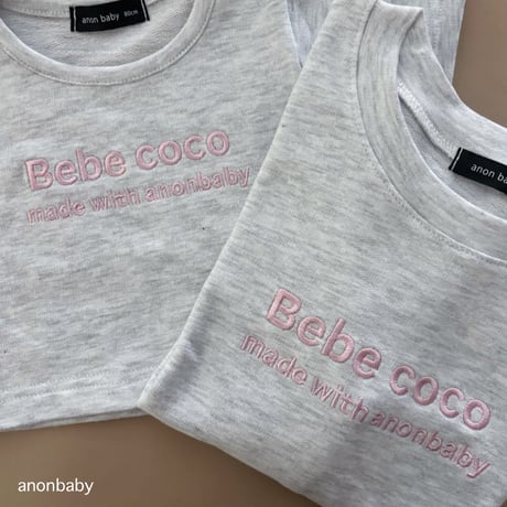 〈即納〉𝐎𝐫𝐢𝐠𝐢𝐧𝐚𝐥 Bebe coco ミニtee キッズ&ママ【グレー】