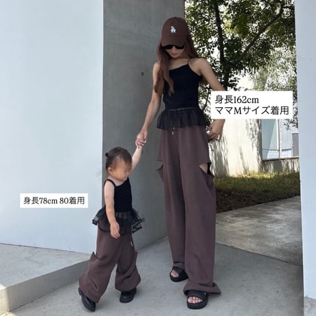 〈即納〉𝐎𝐫𝐢𝐠𝐢𝐧𝐚𝐥 サイドカットスウェットパンツ【ブラウン】