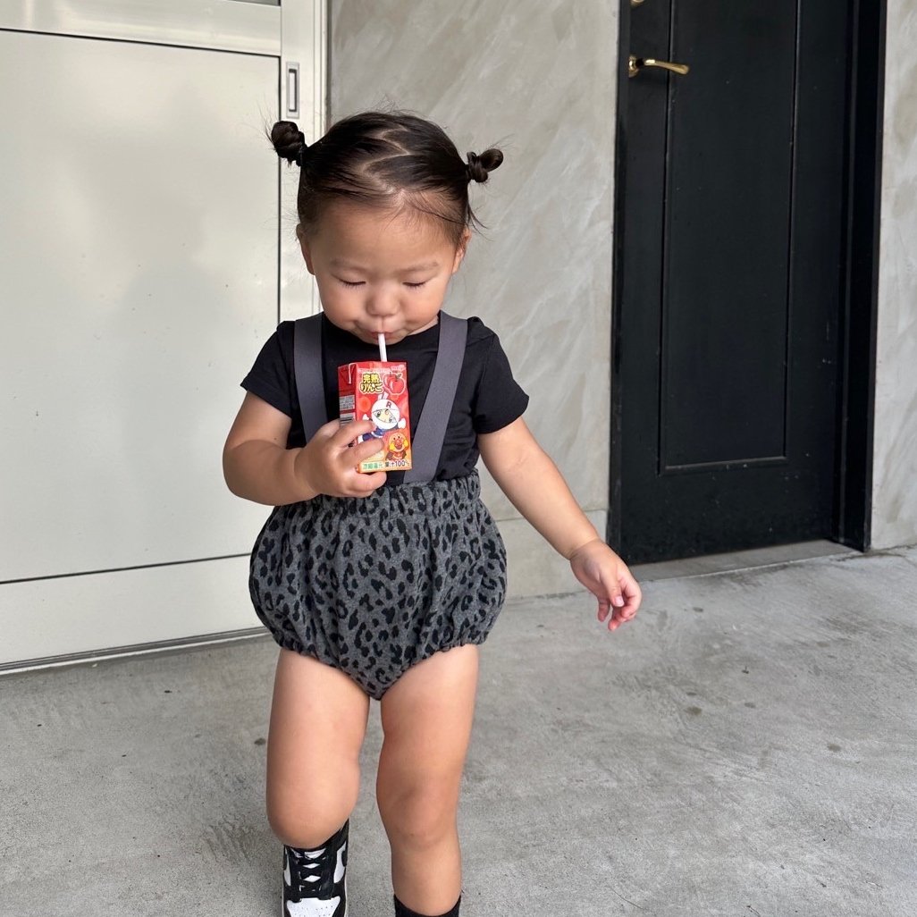 即納》𝐎𝐫𝐢𝐠𝐢𝐧𝐚𝐥 グレーレオパードショートパンツ&ベビー