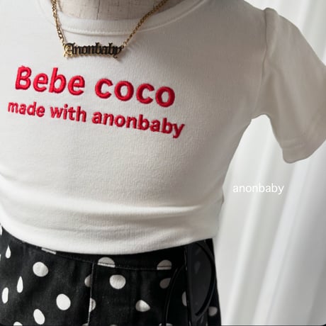 〈即納〉𝐎𝐫𝐢𝐠𝐢𝐧𝐚𝐥 Bebe coco ミニtee キッズ&ママ【ホワイト】