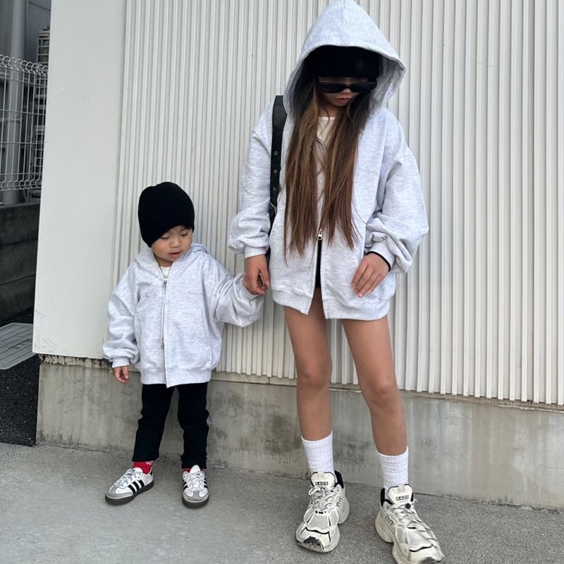 即納〉𝐎𝐫𝐢𝐠𝐢𝐧𝐚𝐥 ダブルジップフーディ【グレー】 | anon baby