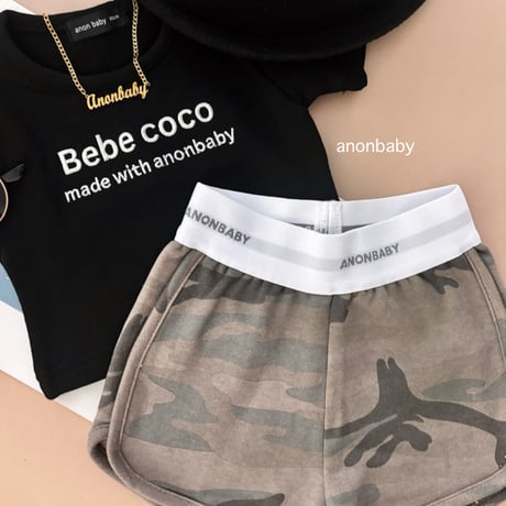 〈即納〉𝐎𝐫𝐢𝐠𝐢𝐧𝐚𝐥 Bebe coco ミニtee キッズ&ママ【ブラック】