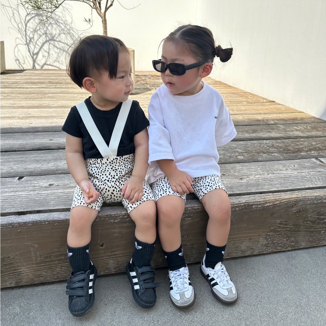 即納》𝐎𝐫𝐢𝐠𝐢𝐧𝐚𝐥 ダルメシアンバイカーパンツ&ベビー | anon baby