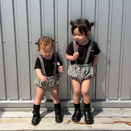 〈即納〉𝐎𝐫𝐢𝐠𝐢𝐧𝐚𝐥 グレーレオパード ショートパンツ&ベビー