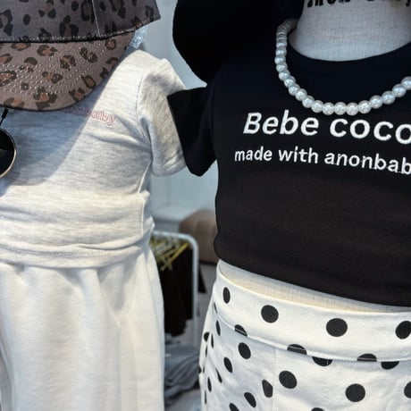 〈即納〉𝐎𝐫𝐢𝐠𝐢𝐧𝐚𝐥 Bebe coco ミニtee キッズ&ママ【ブラック】