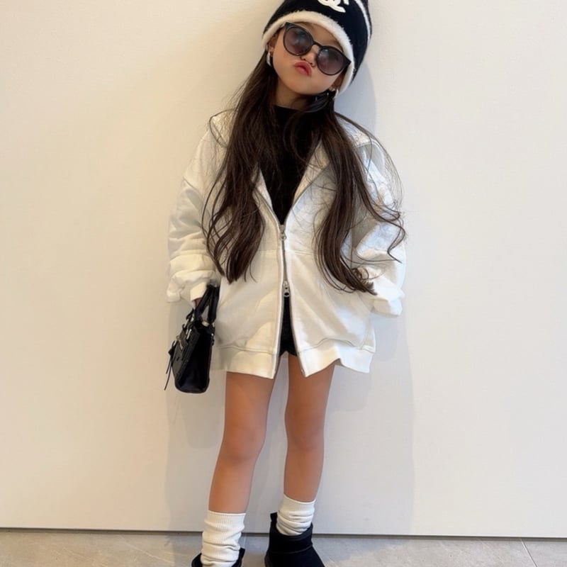 即納〉𝐎𝐫𝐢𝐠𝐢𝐧𝐚𝐥 ダブルジップフーディ【ホワイト】 | anon baby