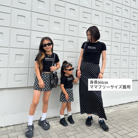 〈即納〉𝐎𝐫𝐢𝐠𝐢𝐧𝐚𝐥 Bebe coco ミニtee キッズ&ママ【ブラック】