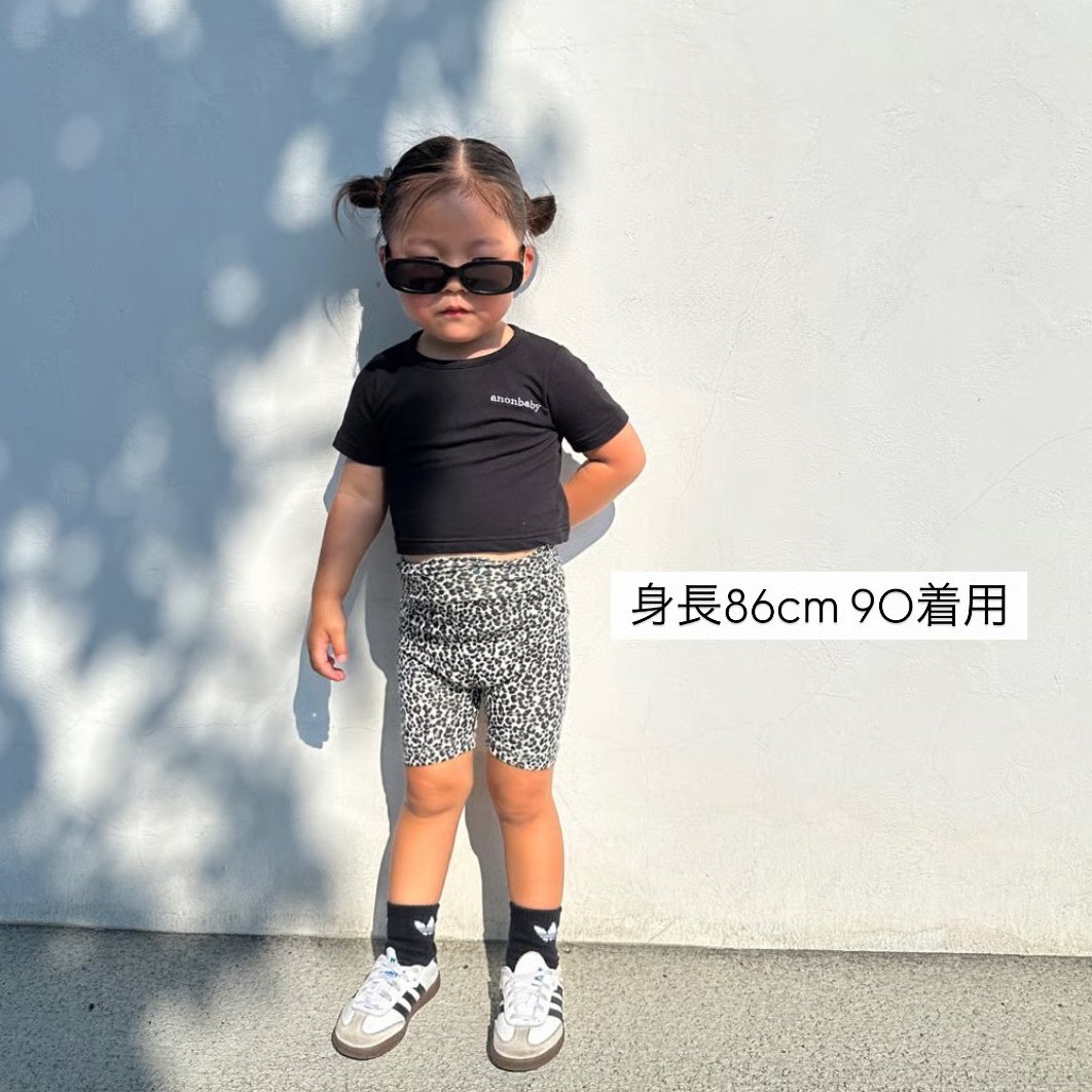 ボトムス anon baby 即納》𝐎𝐫𝐢𝐠𝐢𝐧𝐚𝐥 グレーレオパードバイカーパンツ&ベビー