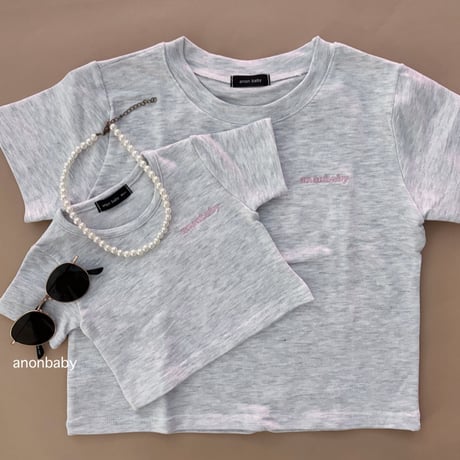〈即納〉𝐎𝐫𝐢𝐠𝐢𝐧𝐚𝐥 anonbaby ミニtee キッズ&ママ【限定カラー グレー】