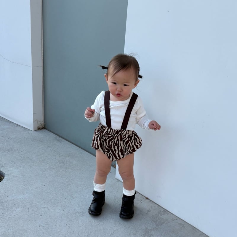 ボトムス anon baby 即納〉𝐎𝐫𝐢𝐠𝐢𝐧𝐚𝐥 ブラウンゼブラショートパンツ&ベビー | anon baby