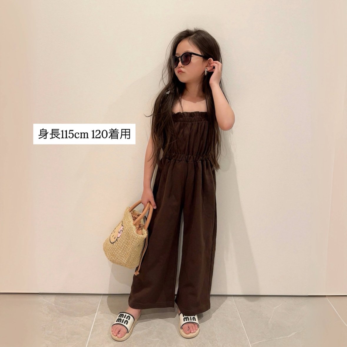 即納〉𝐎𝐫𝐢𝐠𝐢𝐧𝐚𝐥 フリルオールインワン 【ブラウン】 | anon baby