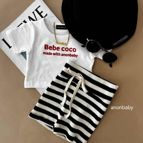 〈即納〉𝐎𝐫𝐢𝐠𝐢𝐧𝐚𝐥 Bebe coco ミニtee キッズ&ママ【ホワイト】