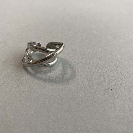 ３連クロスデザインリングsilver925