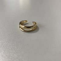 【NEW】2連重ね着け風リングsilver925（ゴールド）