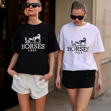 ◆予約◆モノトーンホースTシャツ