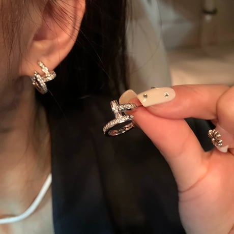 ◆予約◆クロスシャインフープピアス
