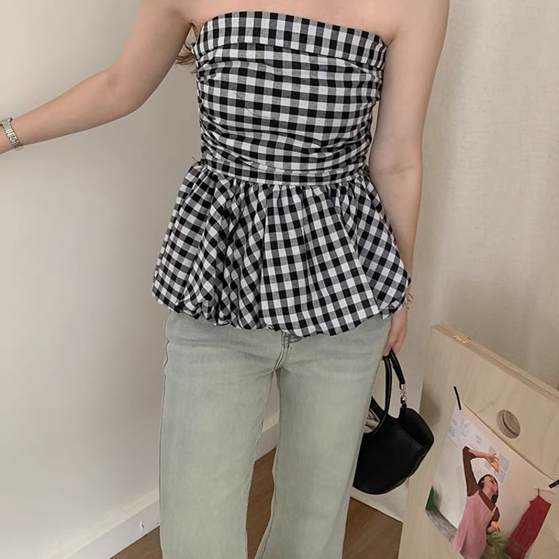 LILYBROWN バルーンペプラムベアトップス ◇予約◇バルーンペプラムベアトップス | MINSE