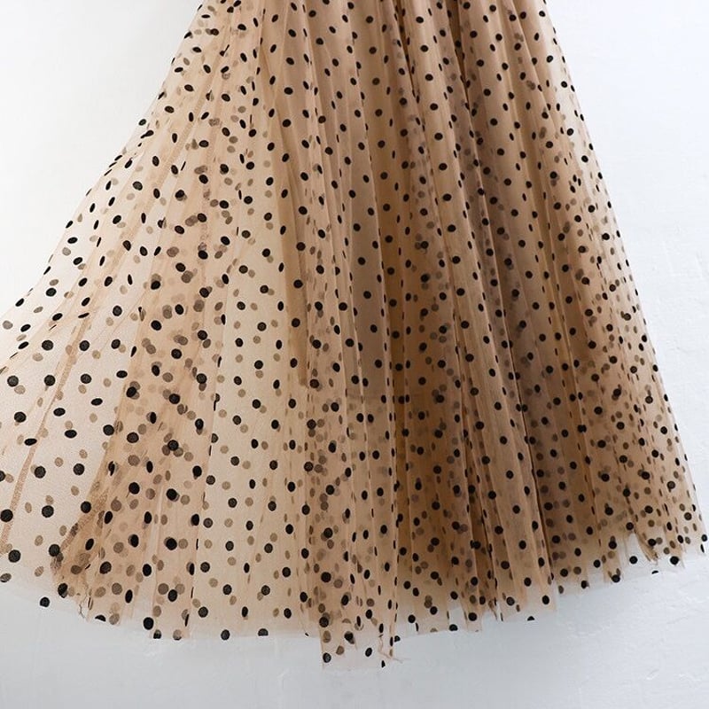 ◇予約◇ドットチュールフレアスカート | MINSE